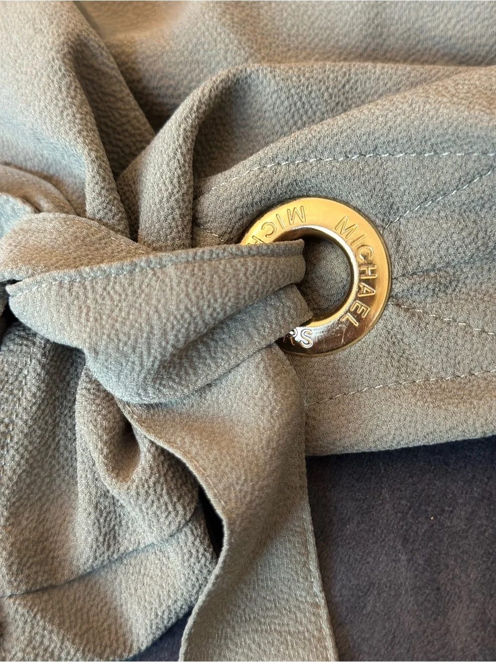 Michael Kors Sage Green Draped V-Neck Blouse
